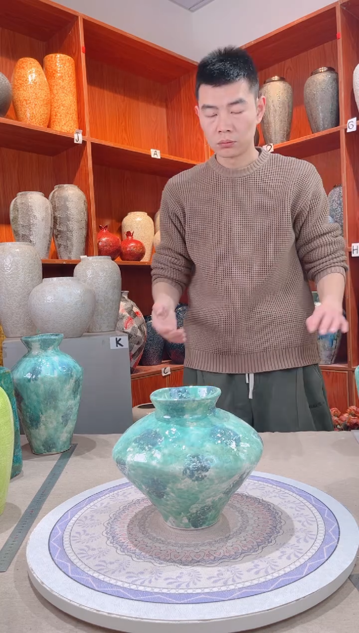 【闪购商品】瓶 彩陶三件套小号 陶瓷花瓶 无花