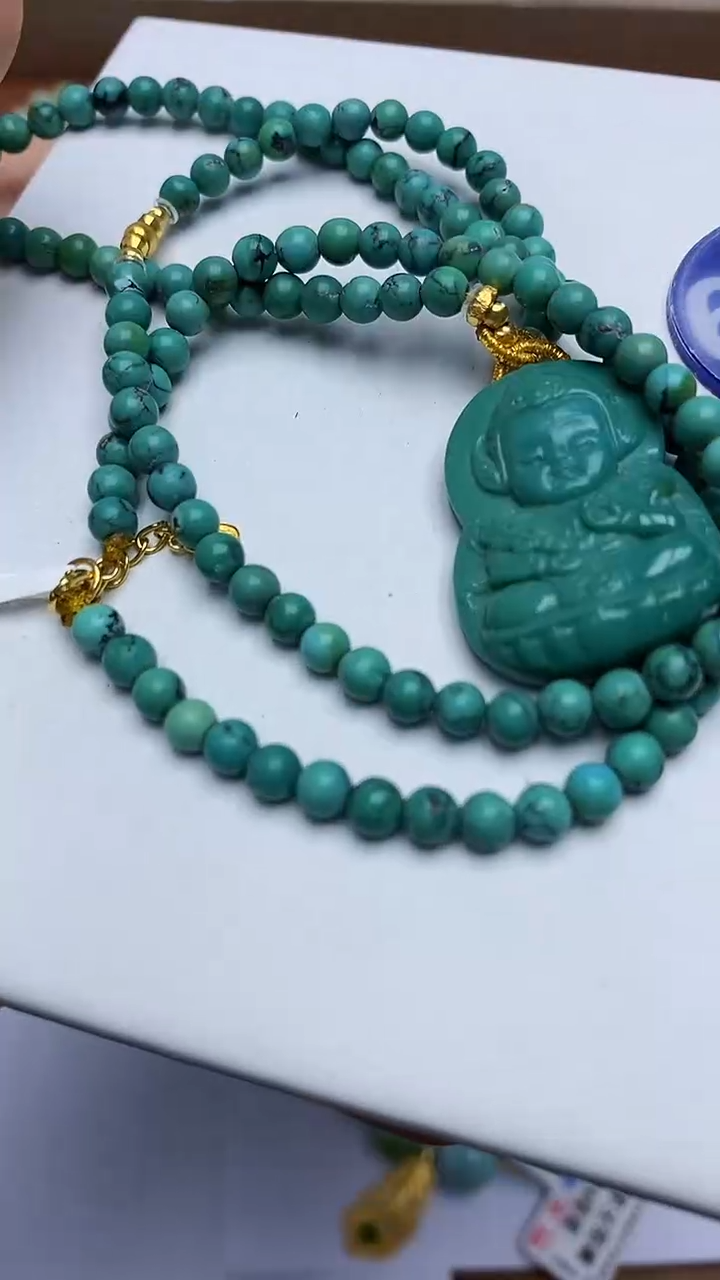 【闪购商品】绿松石项链18K金镶嵌655