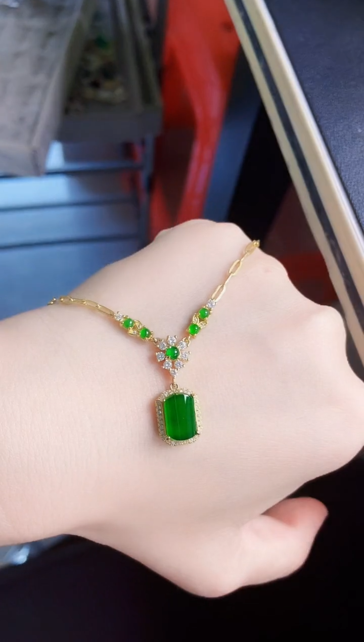 【闪购商品】翡翠颈饰银S925镶嵌454645