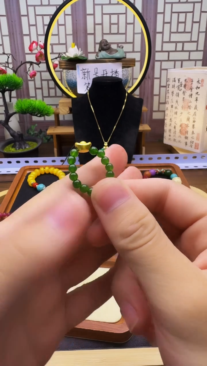 和田玉戒指14K金镶嵌J74