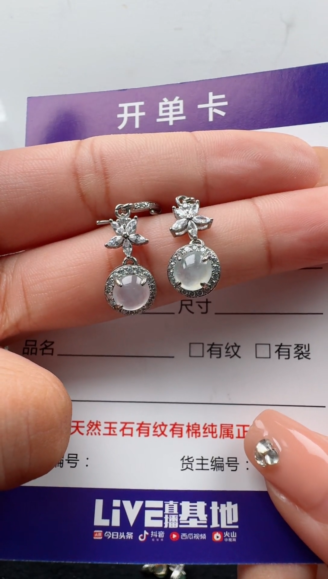 翡翠银S925镶嵌耳饰FHY