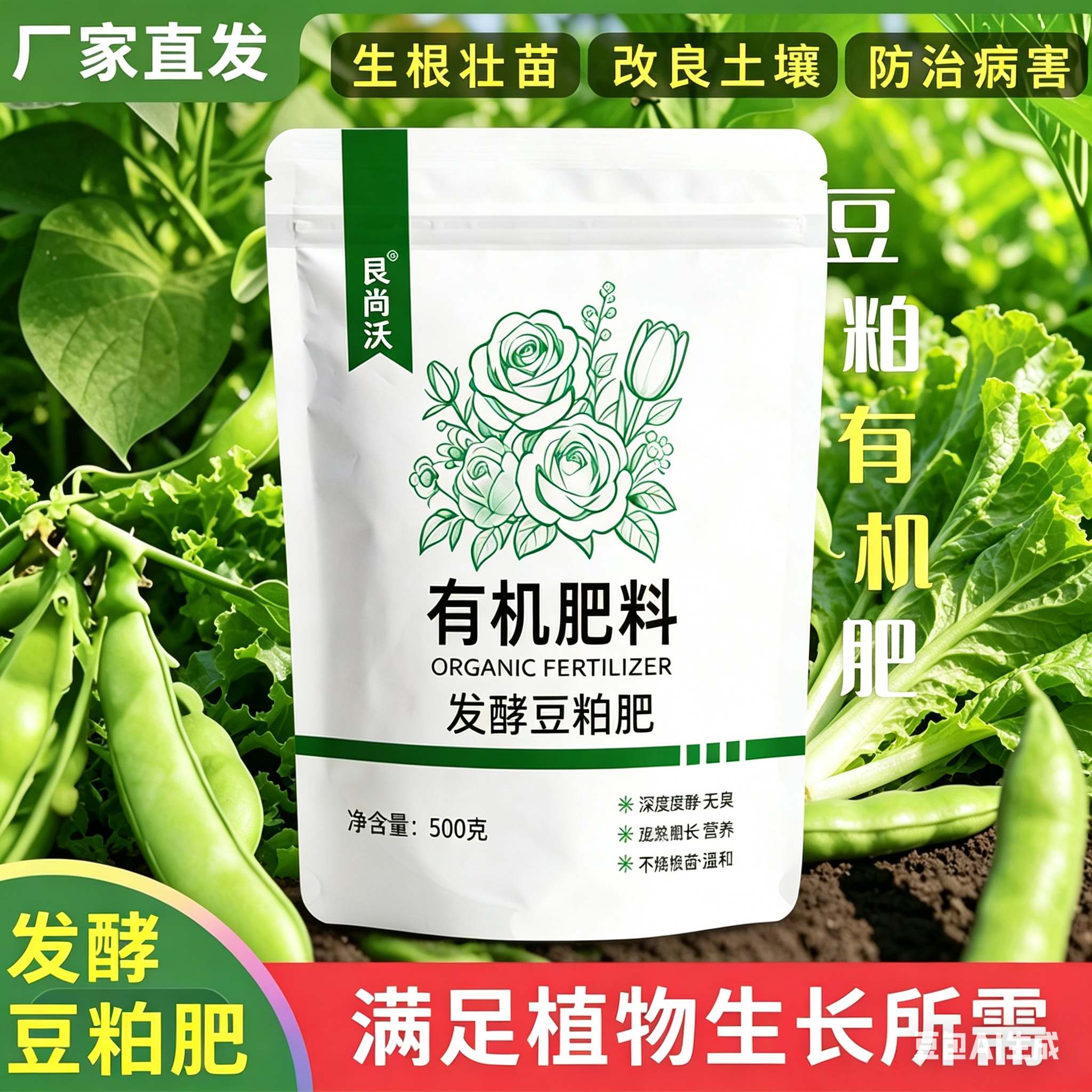 【瓜果蔬菜】专用有机肥小菜园发酵豆粕肥有机肥阳台种菜专用花卉商品图