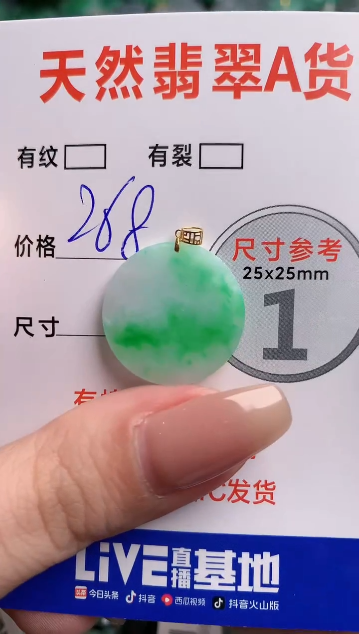 翡翠18K金镶嵌颈饰0398369974