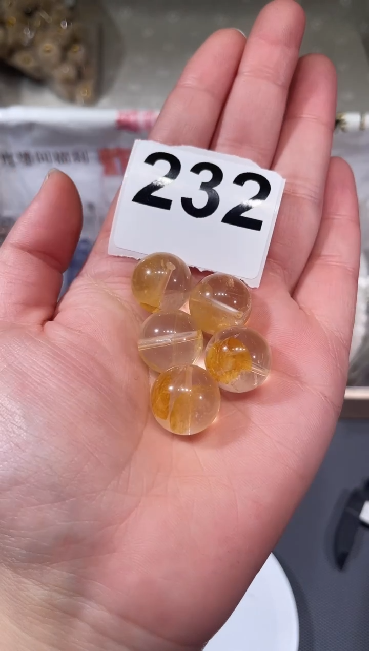 未镶嵌手链水晶A232 黄胶花 16 单珠 多样性发一