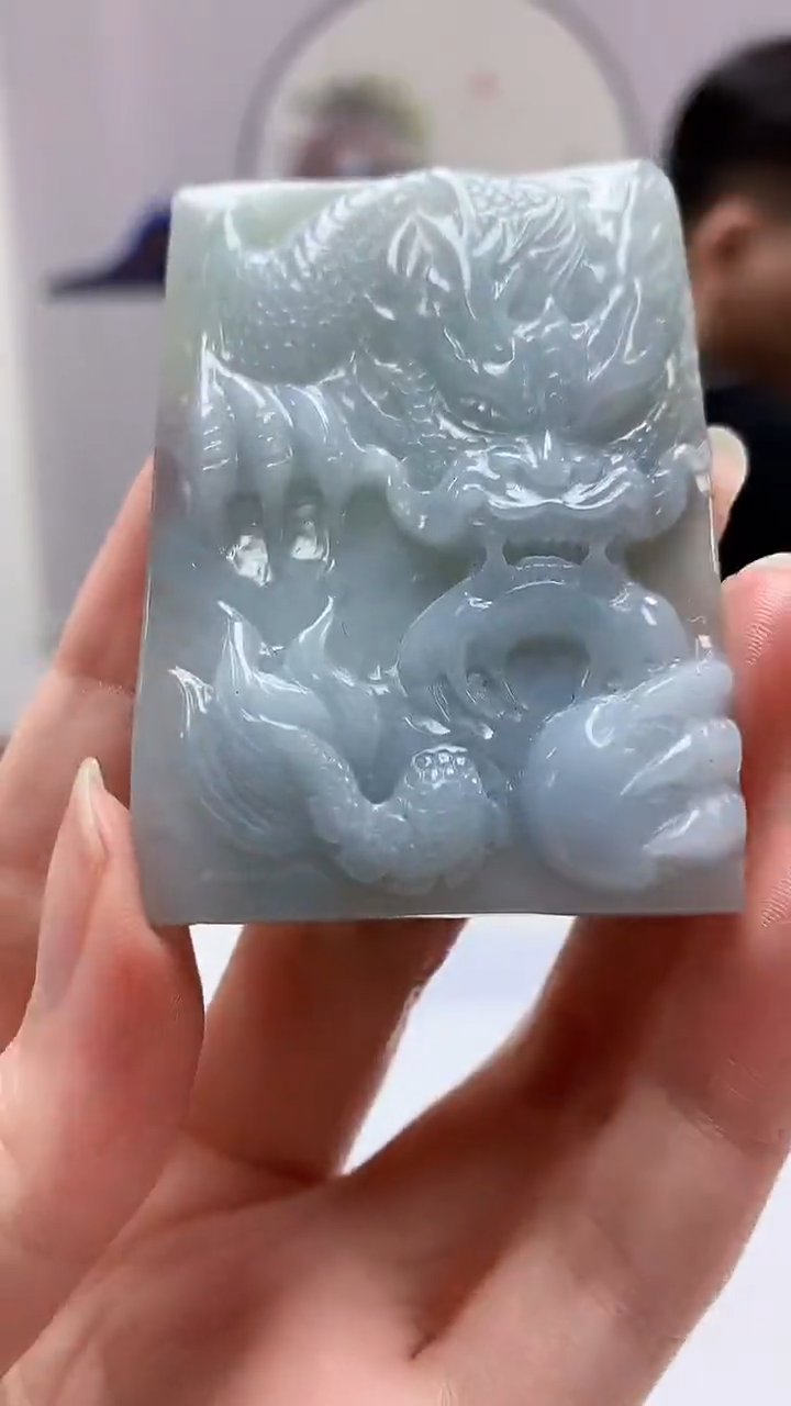 【闪购商品】定制翡翠未镶嵌4917zm-毛货挂件179龙牌