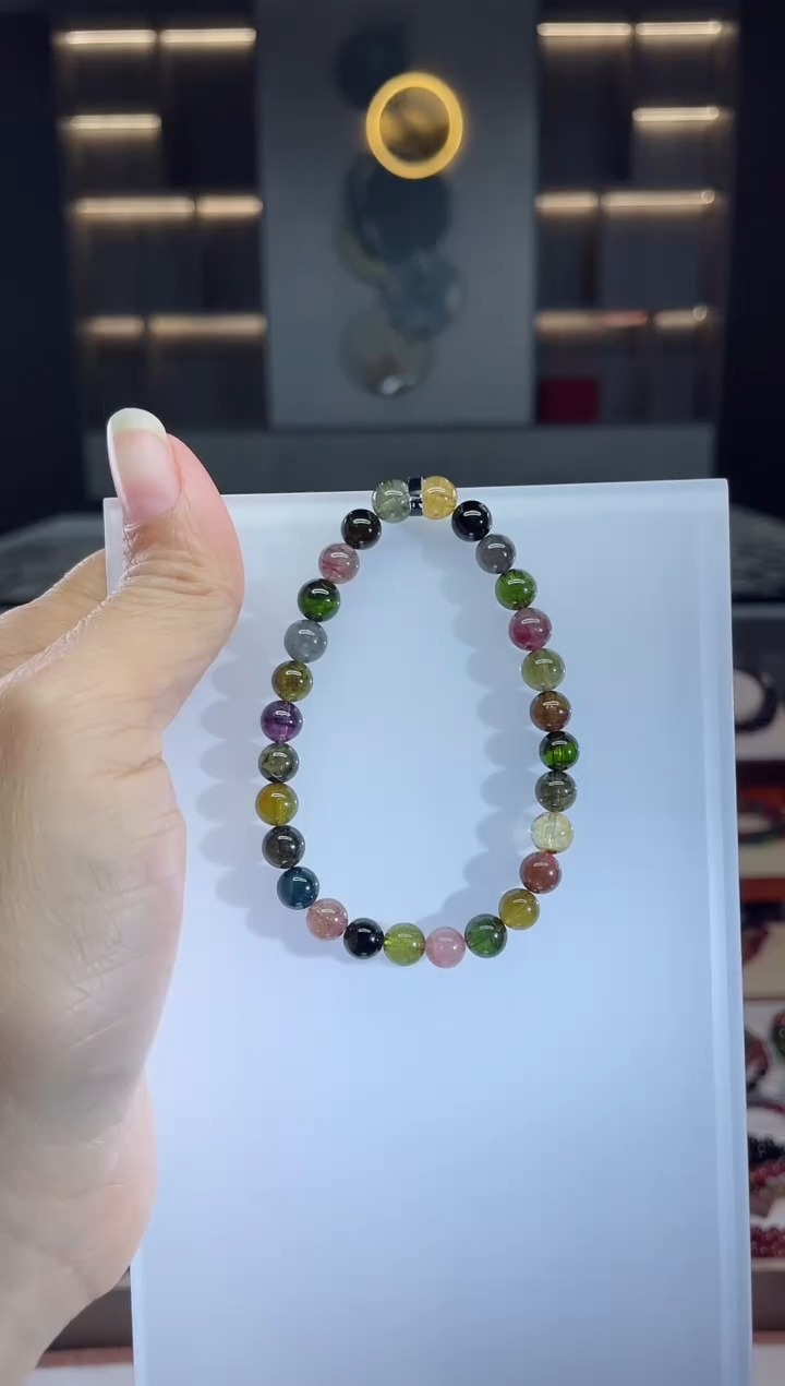 未镶嵌老矿碧玺单圈手串6mm+碧玺（多样性发一条）Q