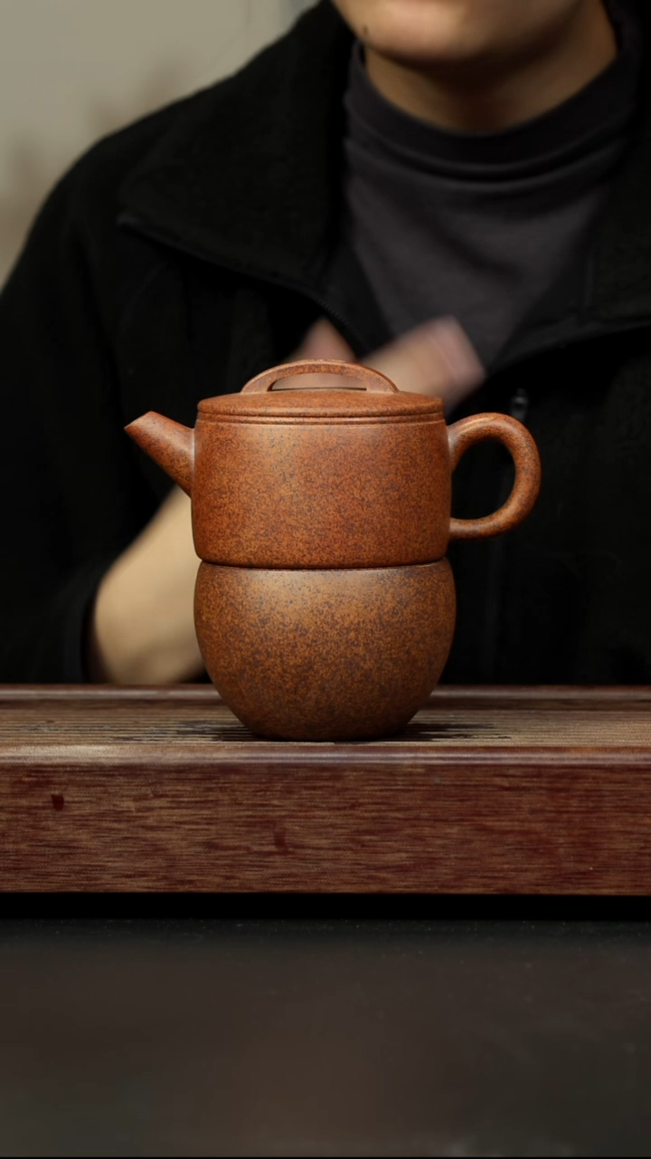 紫砂茶壶高温段泥 汉瓦 一壶一杯