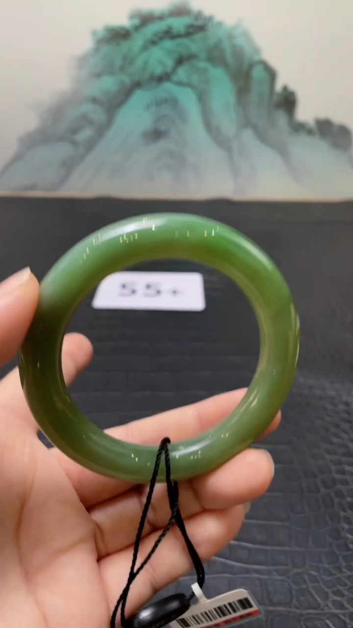 未镶嵌手镯和田玉（碧玉）黑*55+