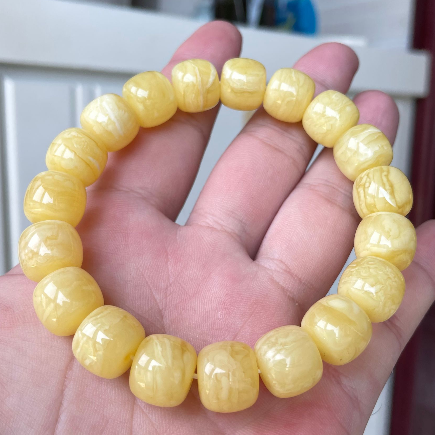 虎皮纹蜜蜡老型手串抖音质检发货全品无瑕疵13mm百搭时尚