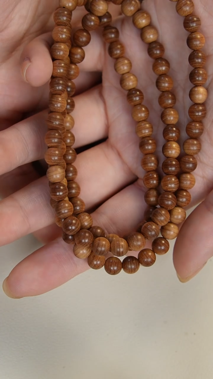 【闪购商品】檀香木手串/手链老山檀香0.7多圈108颗供奉料蚂沉