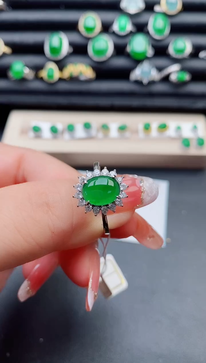 【闪购商品】翡翠戒指银S925镶嵌321321