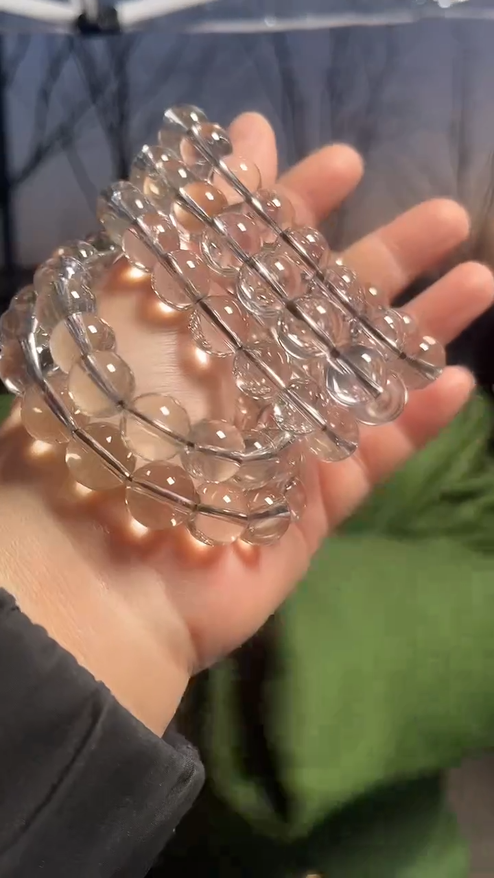 【闪购商品】烟晶手链未镶嵌天然浅茶晶手串多样性发一12mm