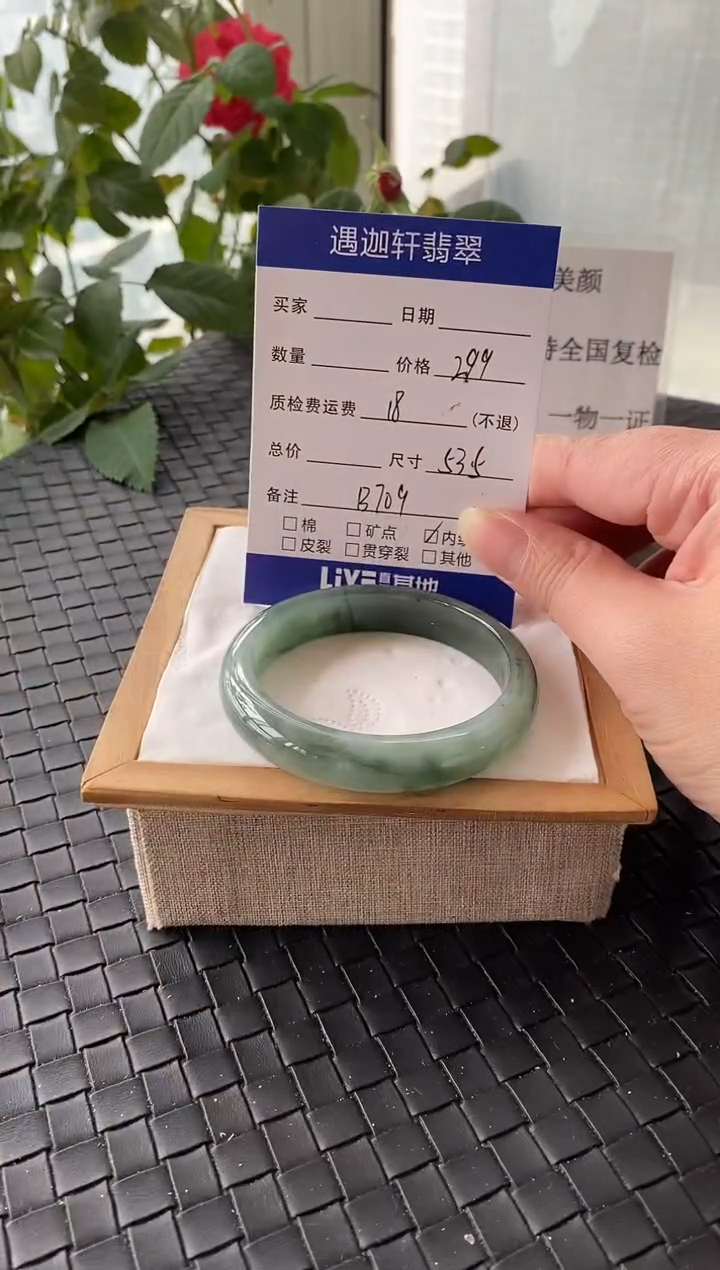 未镶嵌手镯翡翠53.5圈口 B709编码