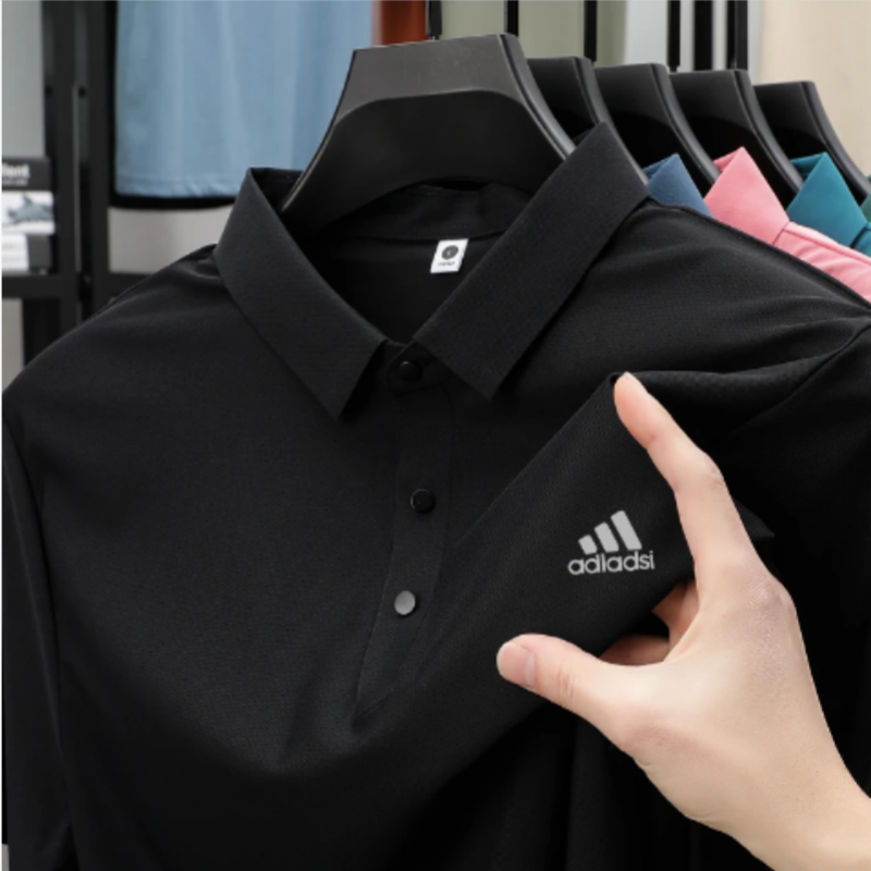 R【AD】夏季新款男冰丝透气POLO衫短袖休闲运动商务薄款T恤
