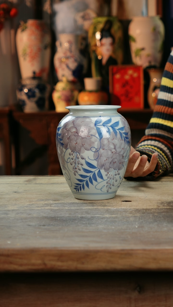 【闪购商品】瓷片景德镇纯手工釉下彩精品花瓶