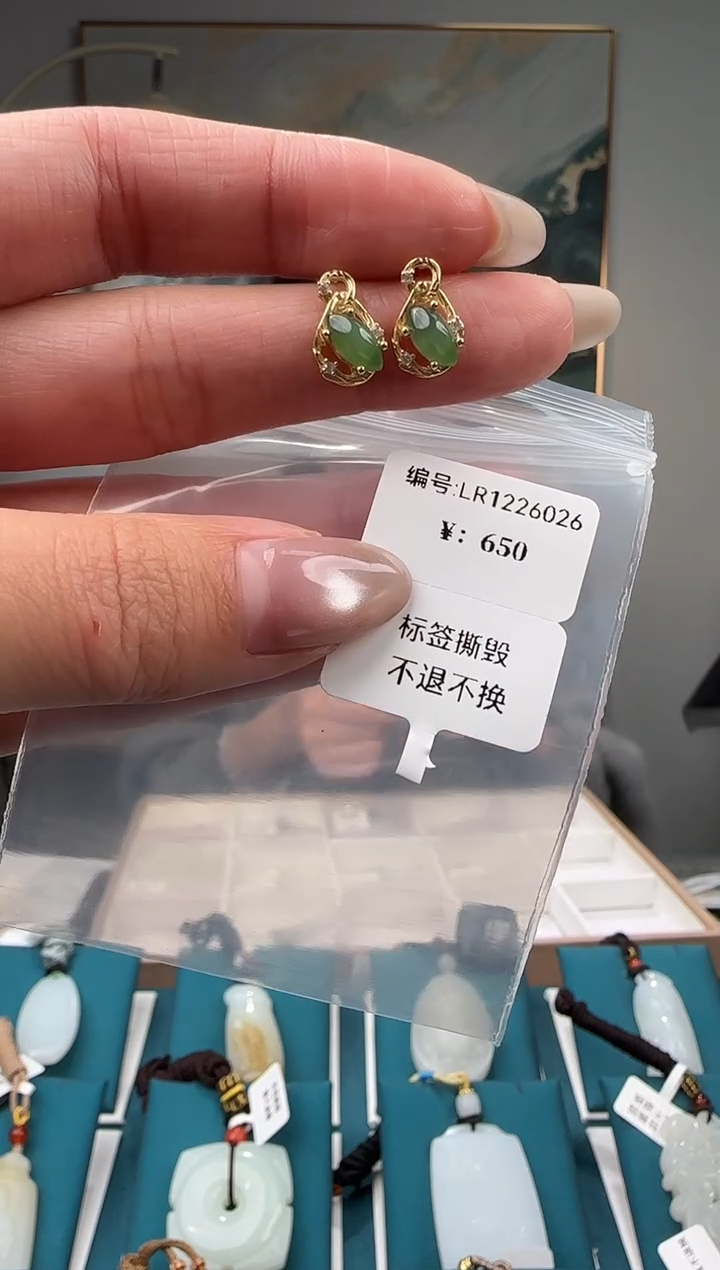 未镶嵌和田玉耳饰LR