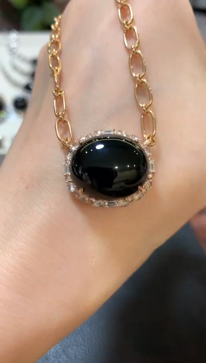 套链18K金镶嵌翡翠m72   