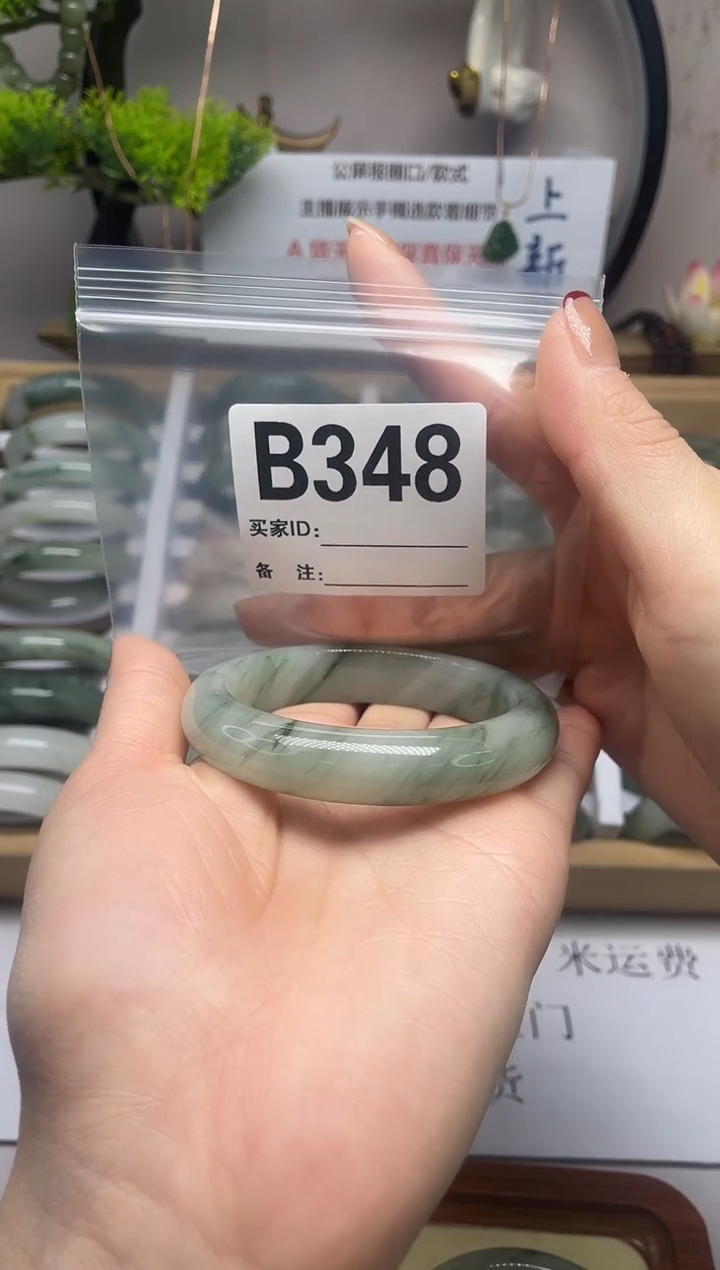 【闪购商品】石英质玉（天山翠）手镯未镶嵌b348