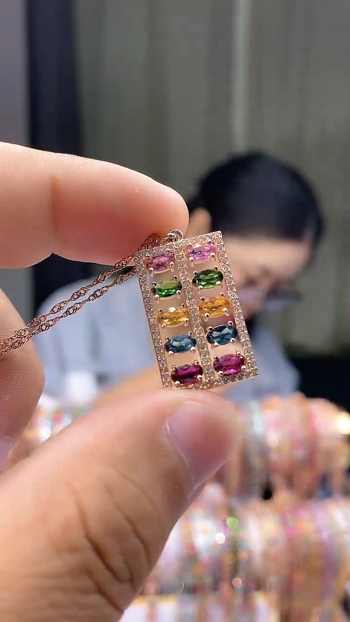 【闪购商品】碧玺吊坠银S925镶嵌345345354354