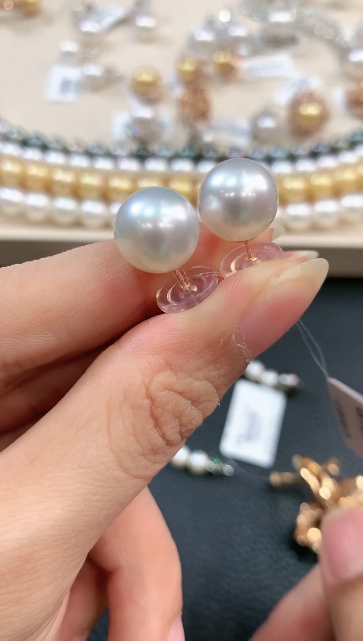 【闪购商品】海水珍珠耳饰18K金镶嵌m12多样性一件发货