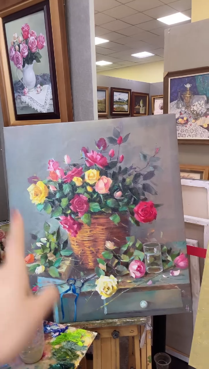 【闪购商品】俄罗斯油画《花卉》70*80内