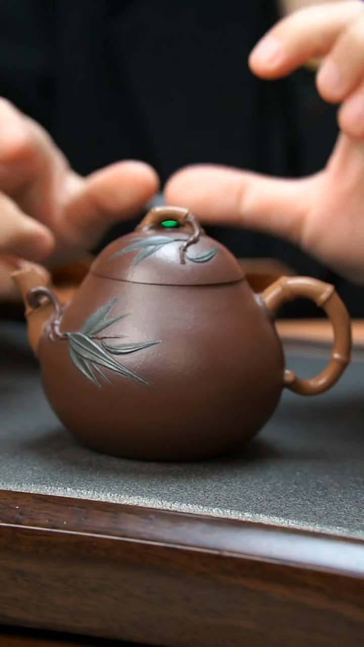 【闪购商品】紫砂茶壶紫泥竹叶壶