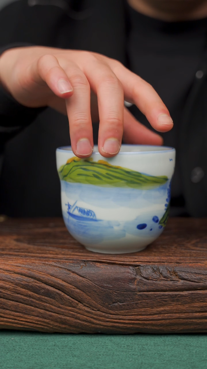 【闪购商品】瓷片99寻一缕瓷香杯釉下手工手绘瓷器