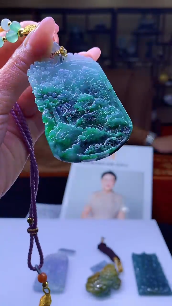【闪购商品】定制翡翠未镶嵌8003jj-毛货挂件87赠珠链