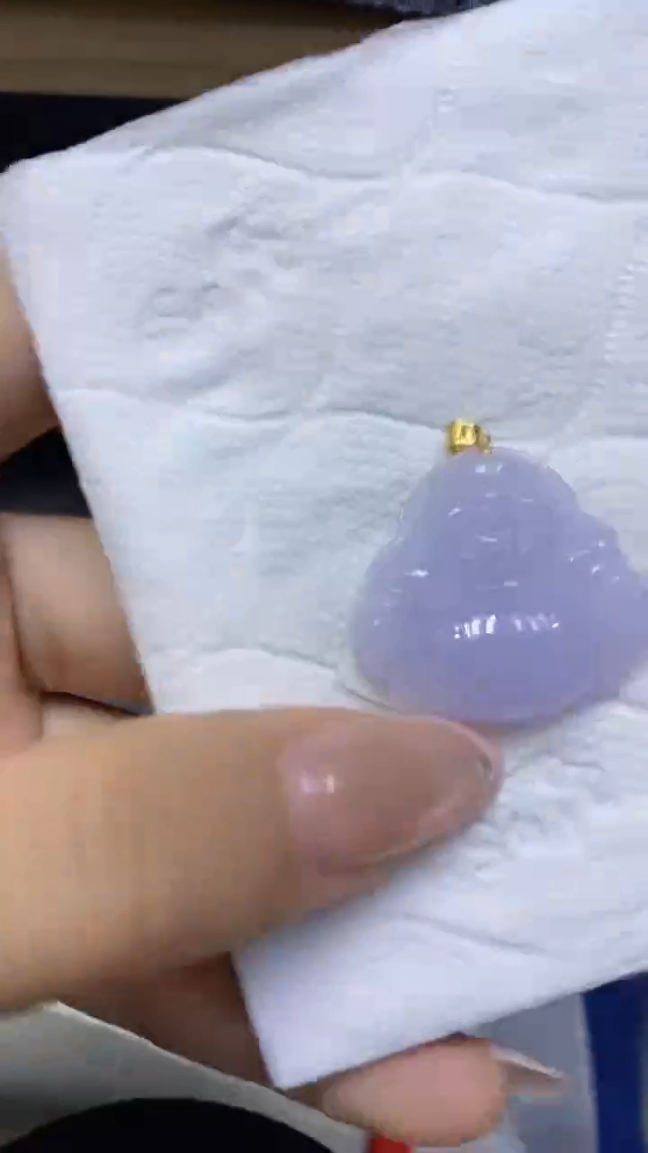 颈饰18K金镶嵌翡翠天然缅甸翡翠A货