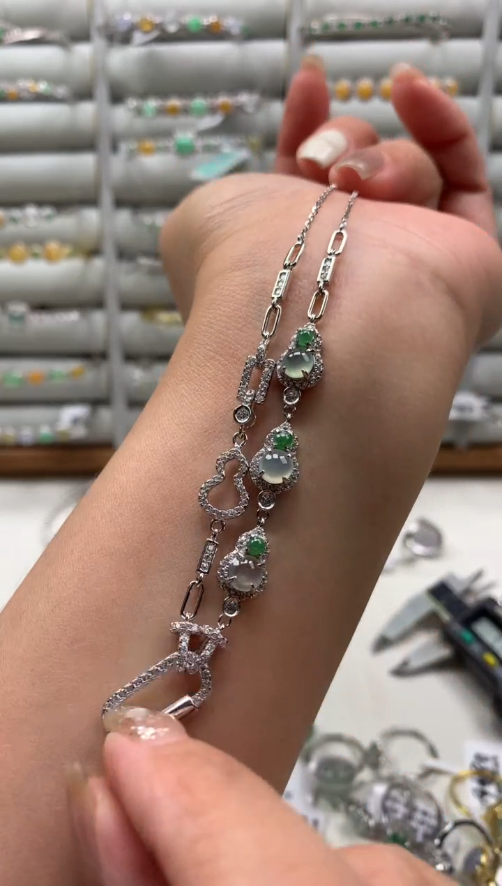 银S925镶嵌戒指翡翠项链