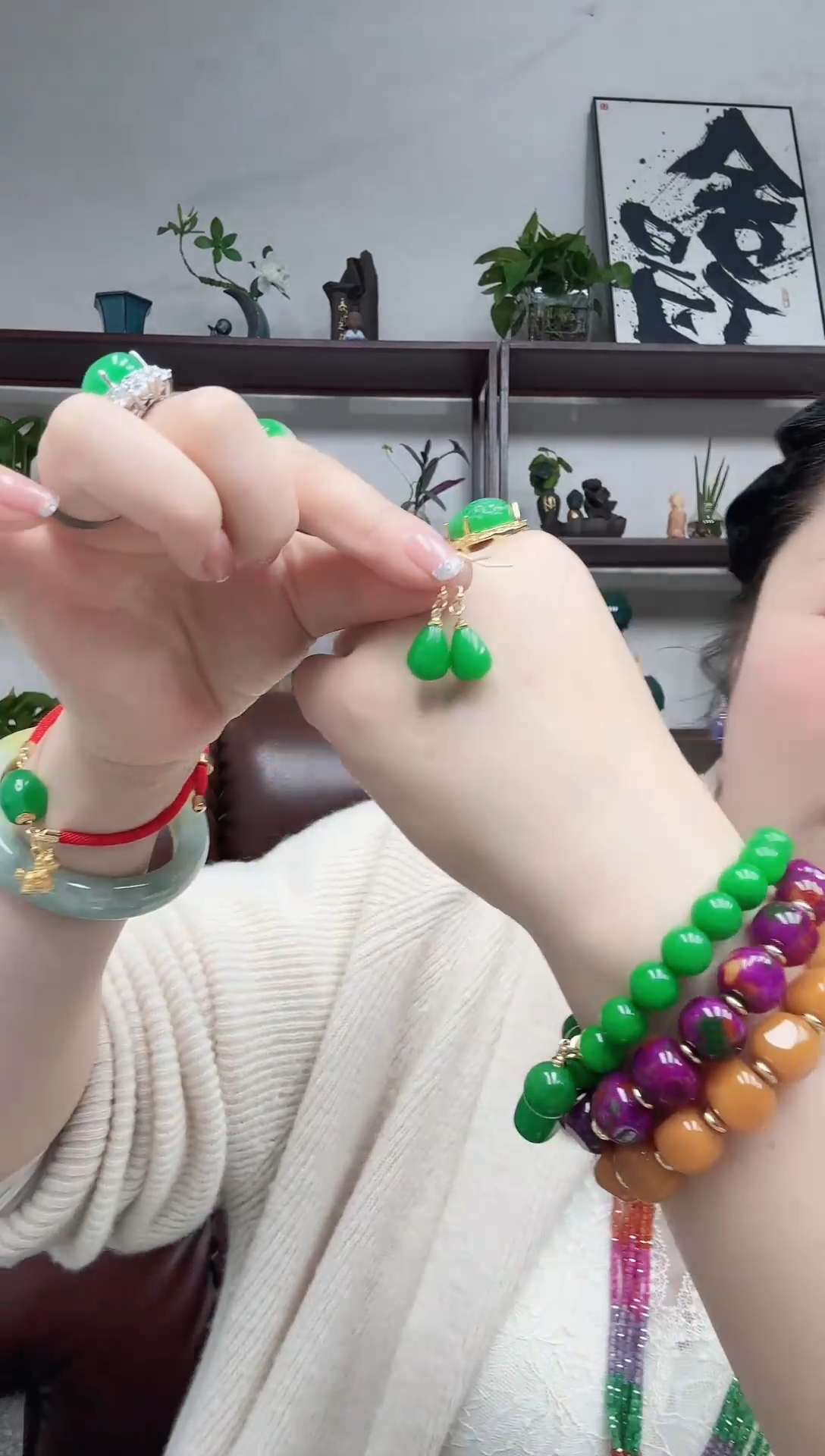 未镶嵌翡翠耳坠翡翠水滴