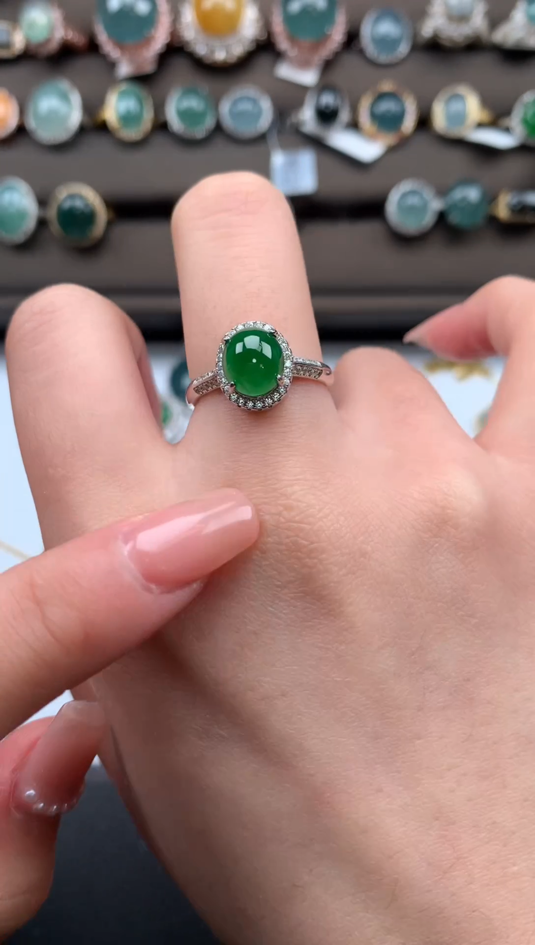 【闪购商品】翡翠戒指银S925镶嵌51241