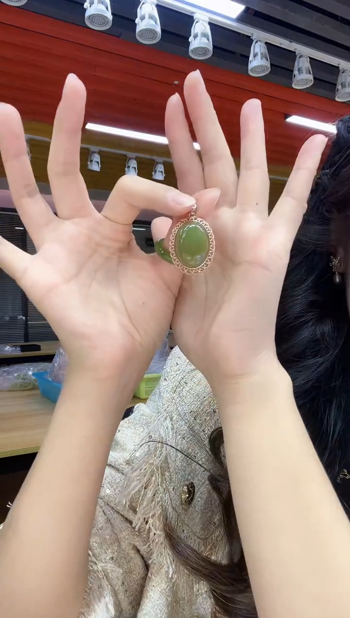 【闪购商品】和田玉颈饰银S925镶嵌GS0580和田玉吊坠