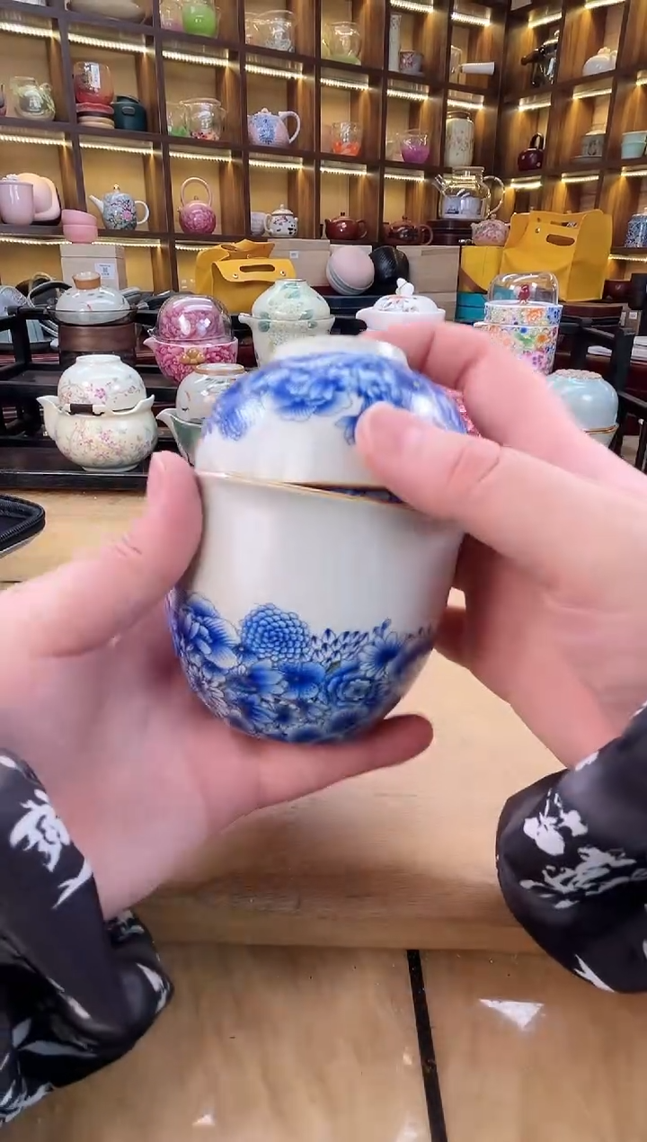 【闪购商品】月白汝窑青花旅行套装