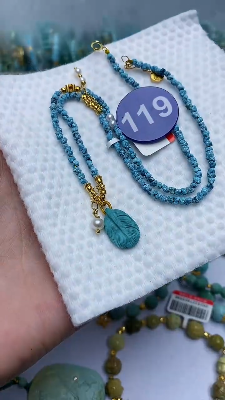 【闪购商品】绿松石项链银S925镶嵌119