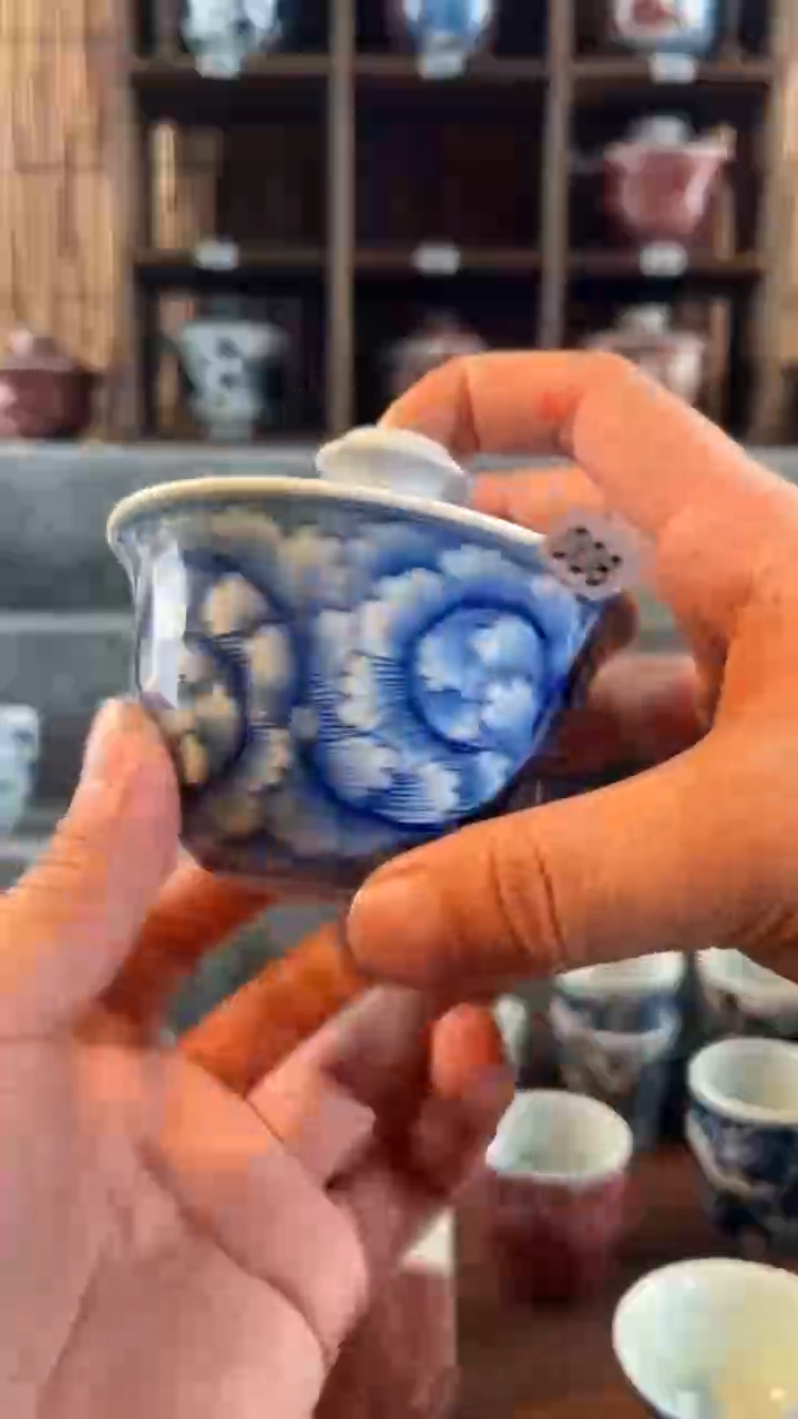 【闪购商品】006天禄言瓷盖碗凤尾草