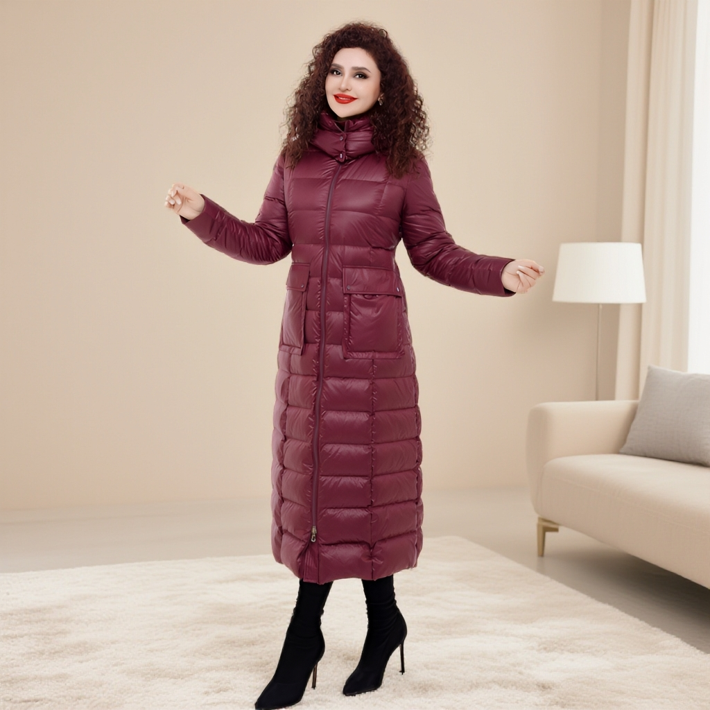 UMIDA时尚羽绒服修身长款