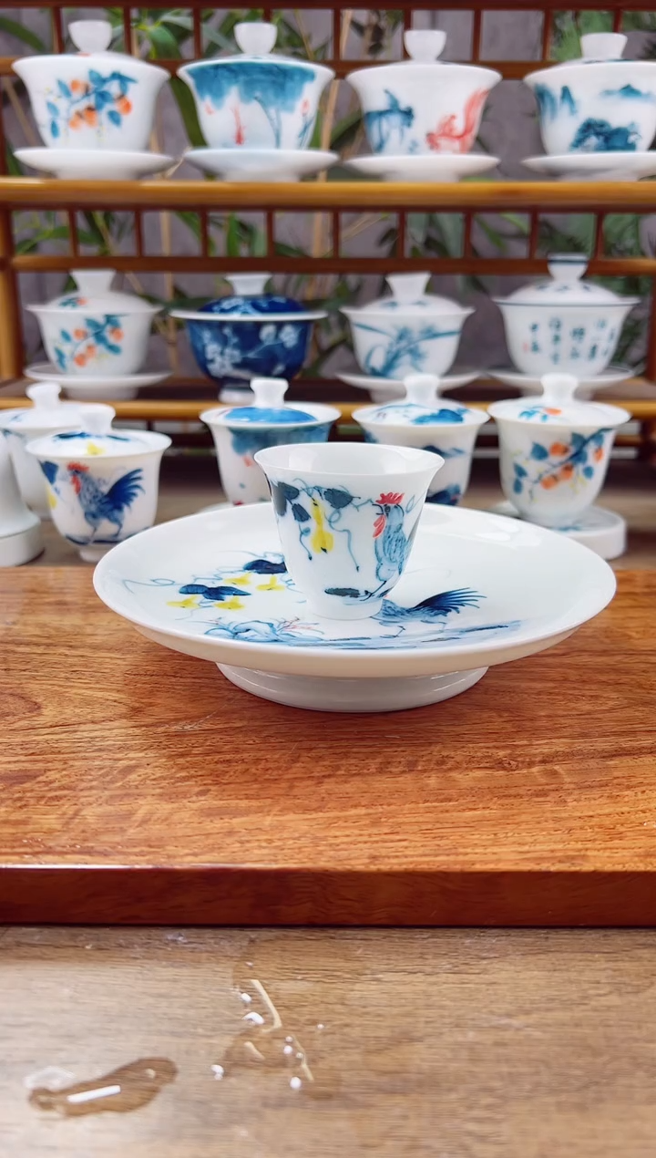 【闪购商品】微瑕葫芦公鸡大壶承+闻香杯