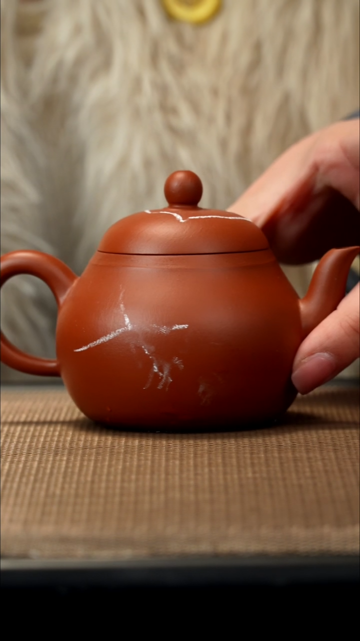 紫砂茶盏朱泥点汤高梨150CC微瑕