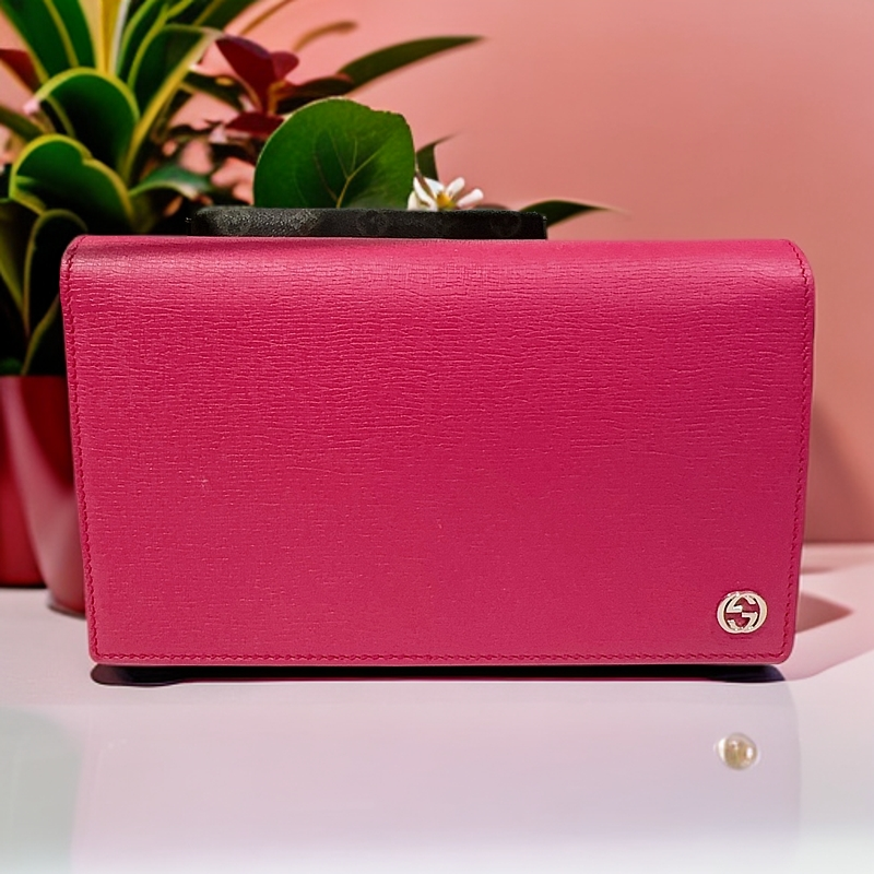 95新 GUCCI/古驰  粉红色链条包 1208 7644