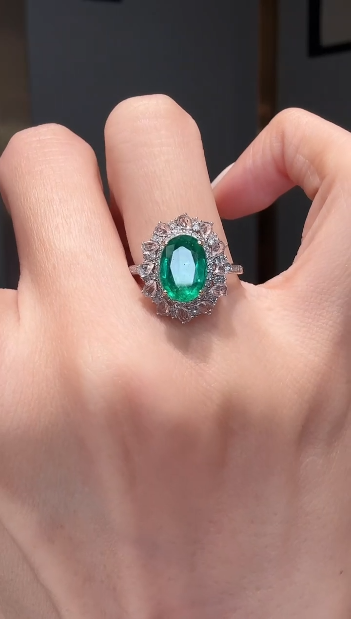 18K金镶嵌戒指祖母绿CE0181