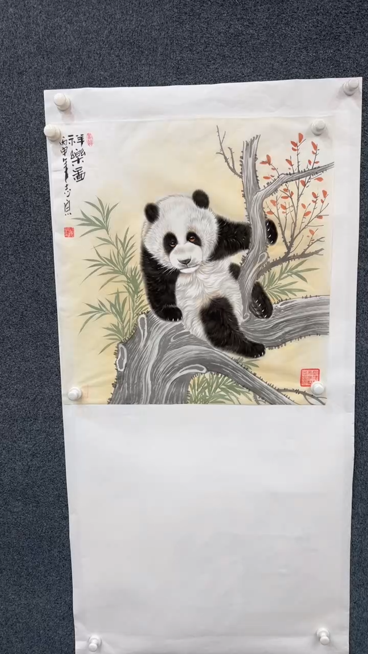 【闪购商品】国画2.16-郑志宗-丝绢斗方动物-72