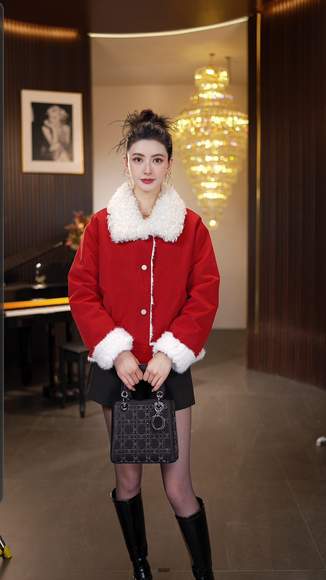 【妮妮】秋冬新款翻领毛领加厚口袋设计感百搭外套Z0004