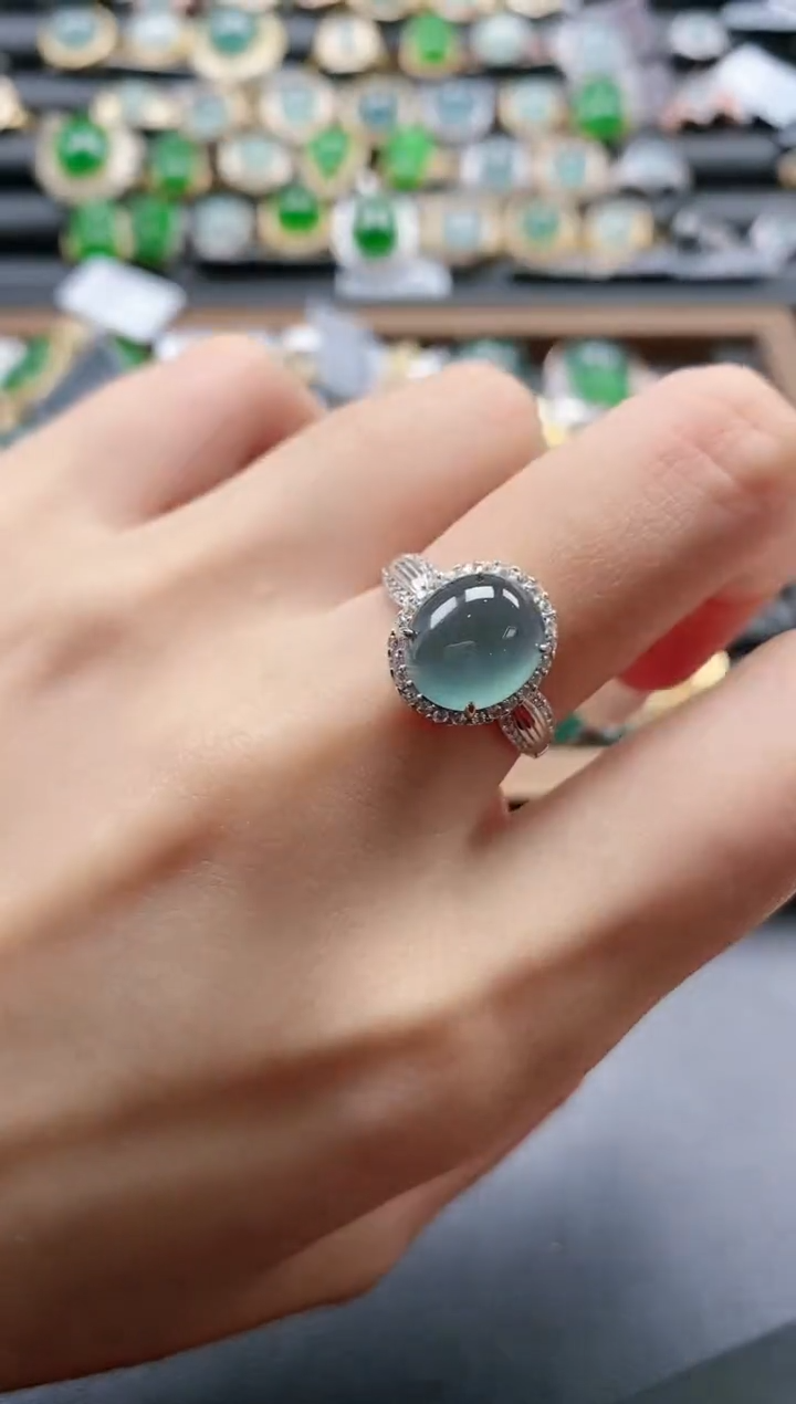 【闪购商品】翡翠戒指银S925镶嵌51511