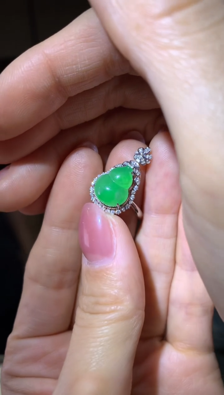 【闪购商品】翡翠戒指18K金镶嵌|不退不换