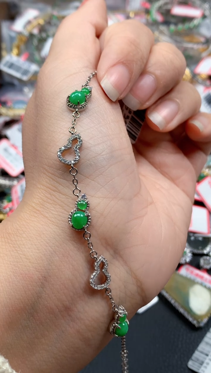 银S925镶嵌戒指翡翠天然A货缅甸翡翠