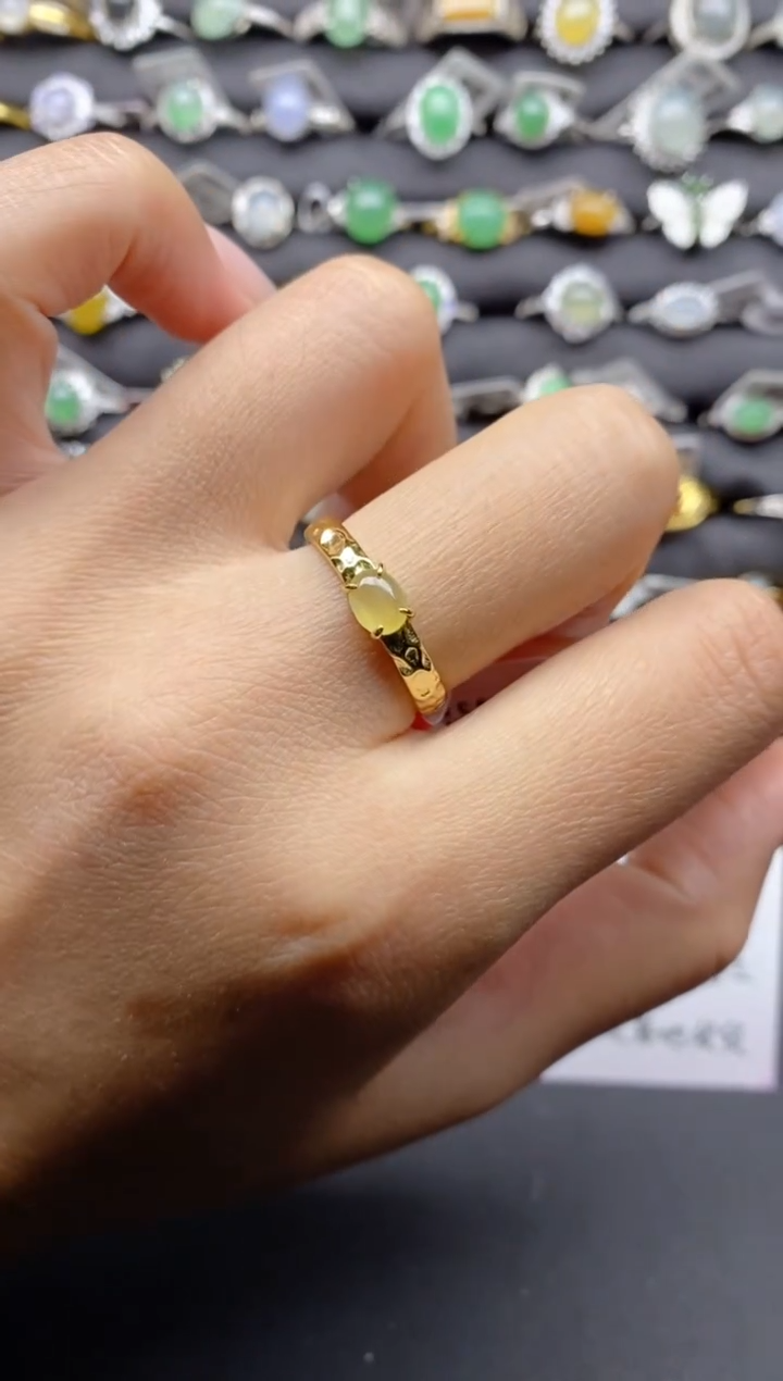 【闪购商品】翡翠戒指银S925镶嵌 S925银镶嵌翡翠戒指