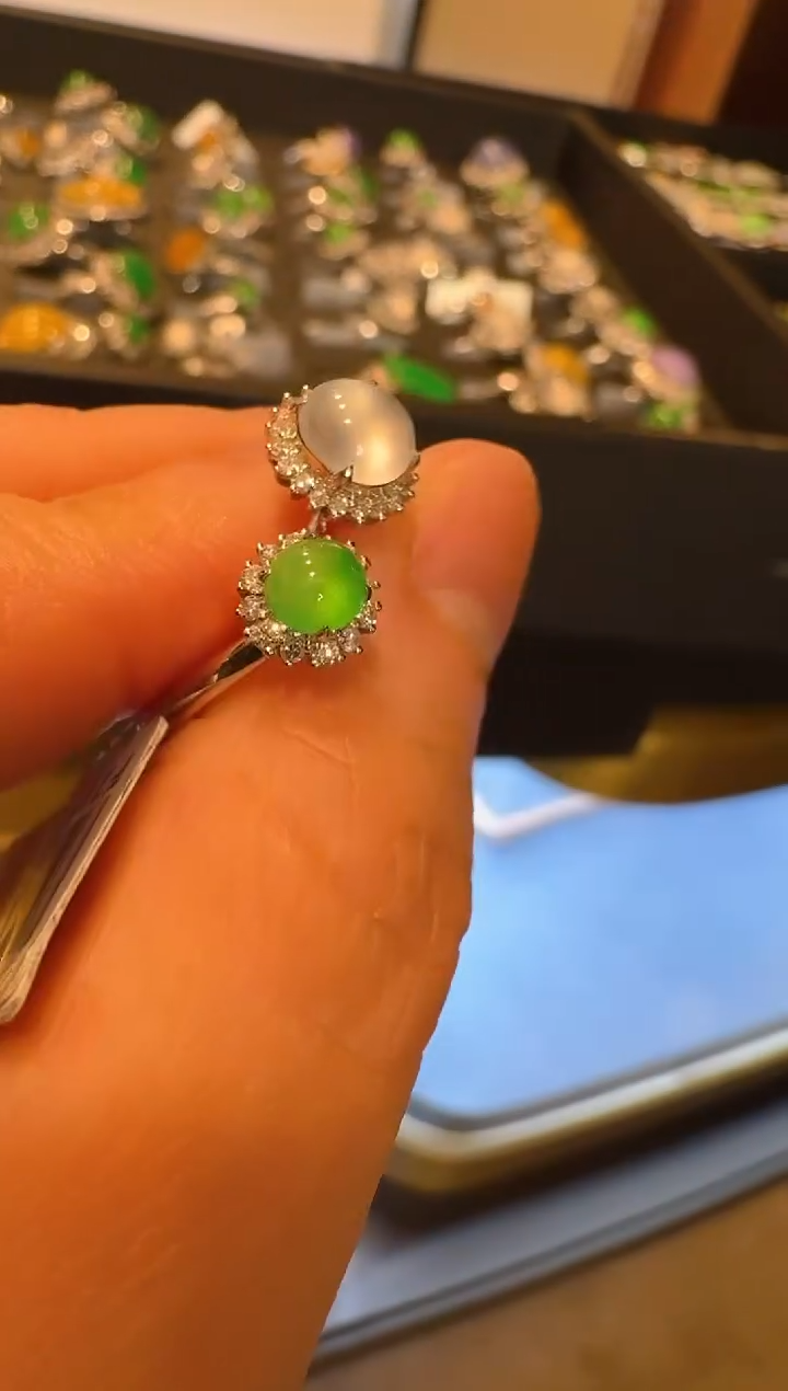 【闪购商品】翡翠戒指18K金镶嵌多样性团购发一件