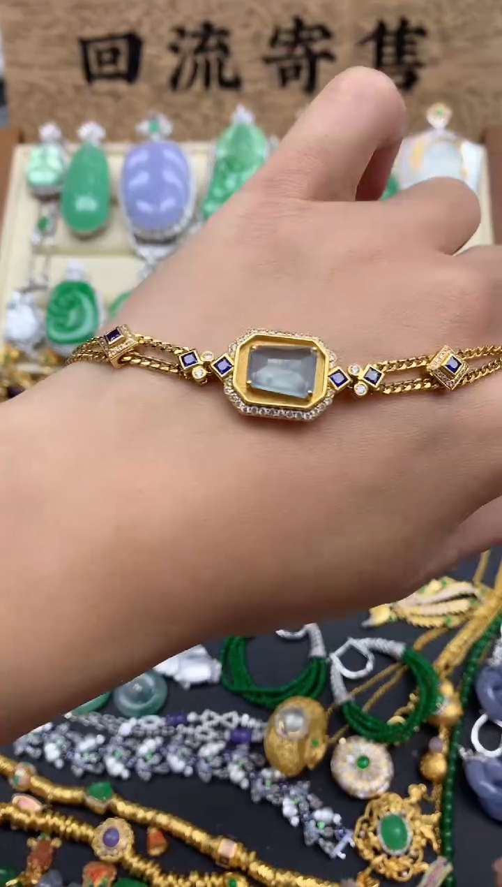 【闪购商品】翡翠手串18K金镶嵌493-中国好珍宝
