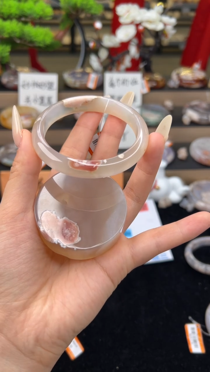 【闪购商品】石英质玉手镯未镶嵌57圈口（赠送镯心）21253